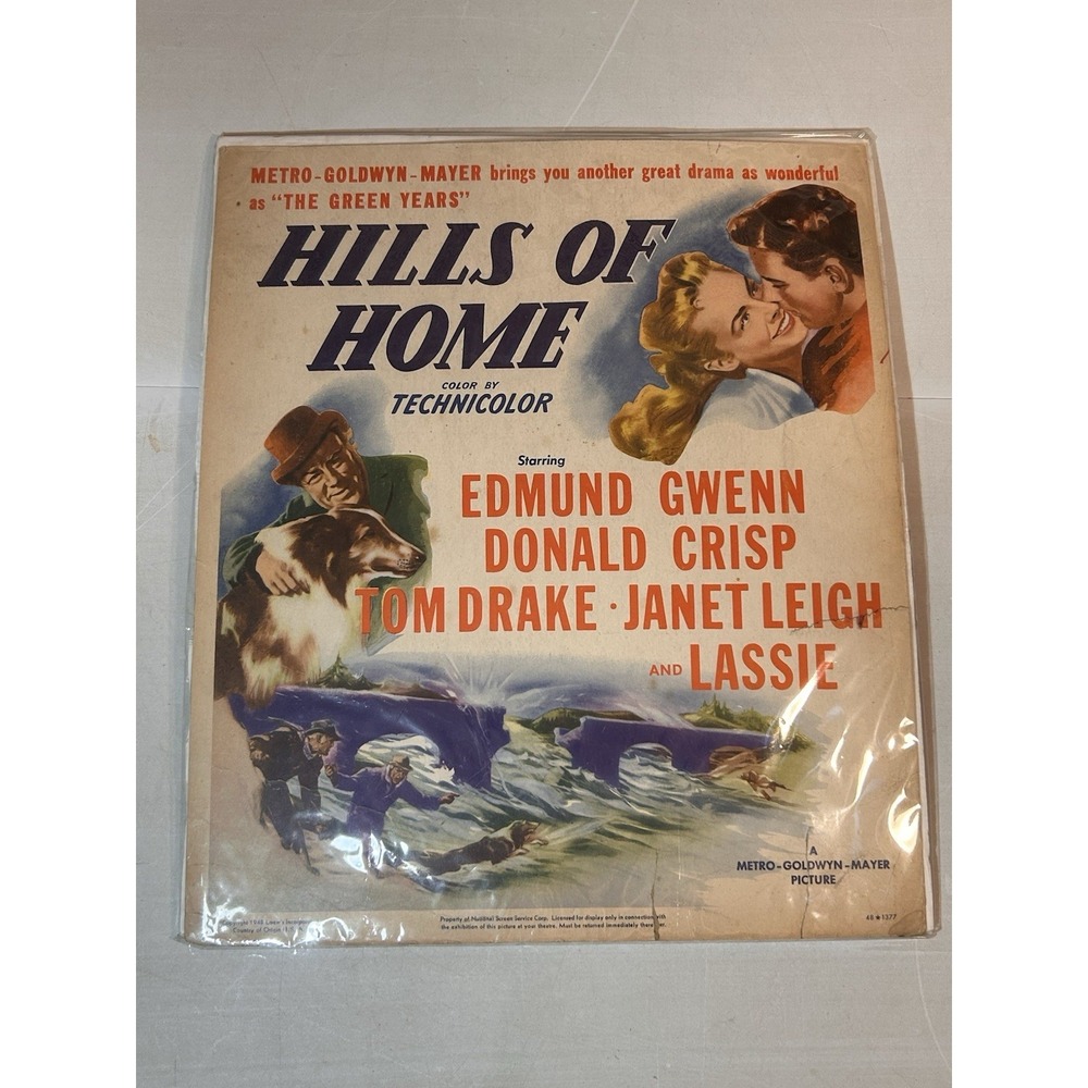 Vintage 16.5"x14" Movie Poster 1948 Loews‎ Hills Of Home Movie Poster